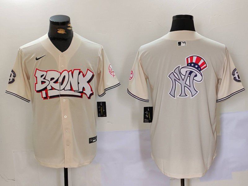 Men New York Yankees Blank Cream joint name 2024 Nike MLB Jersey style 10